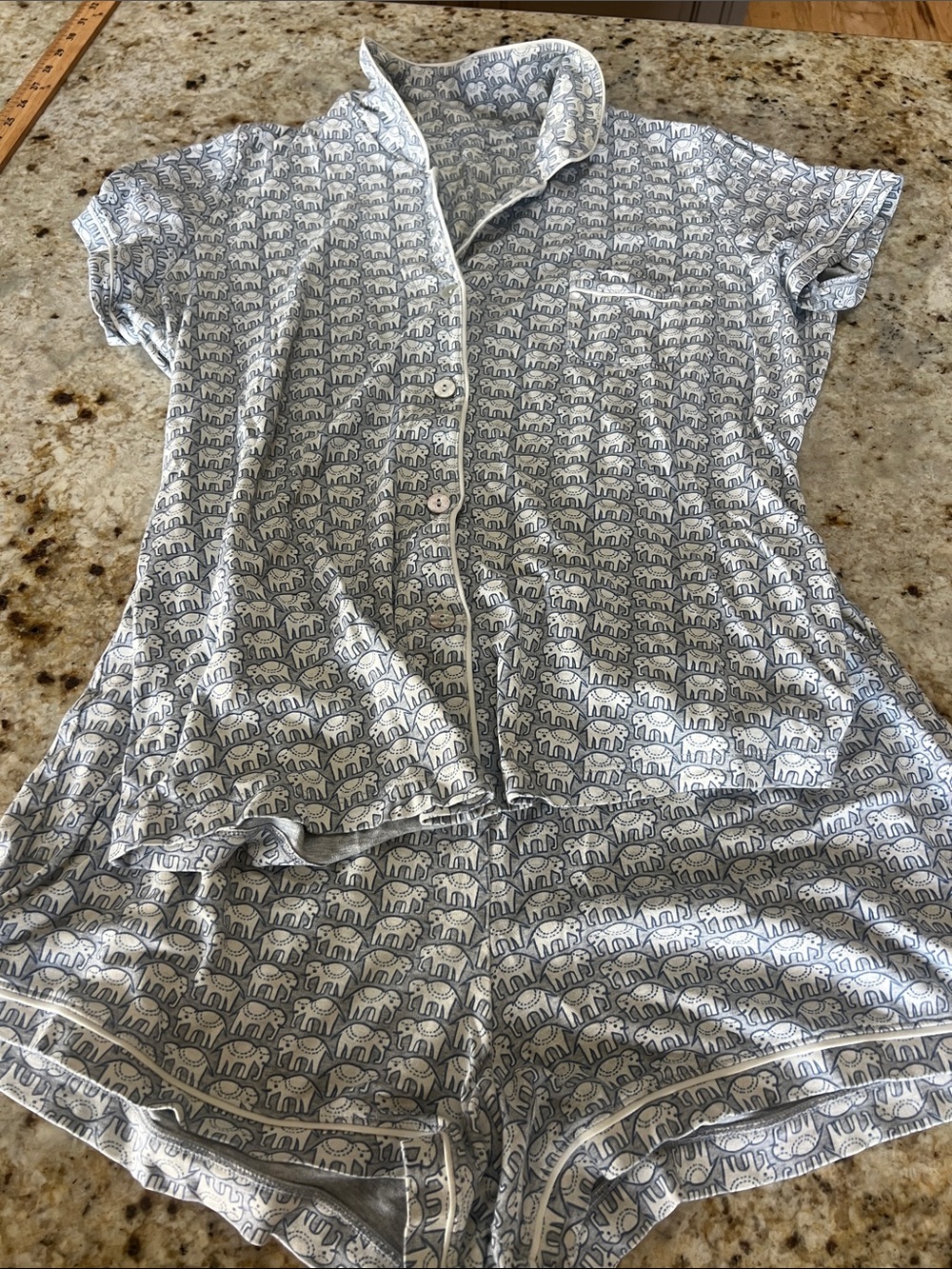 ROLLER RABBIT ELEPHANT 🐘 Pima cotton pajamasshort sleeve/shorts GRAY SIZE XL
